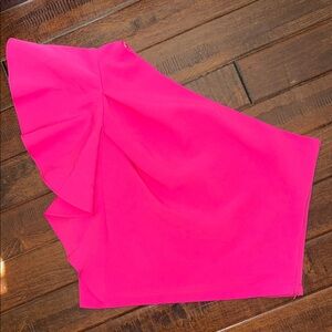 Glam Asymmetrical Hot Pink Skirt